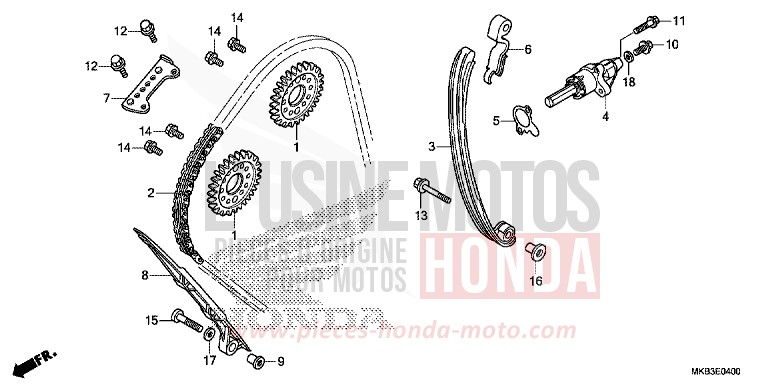 CAM CHAIN/TENSIONER for CBR1000 ROSS WHITE (NH196) from 2016