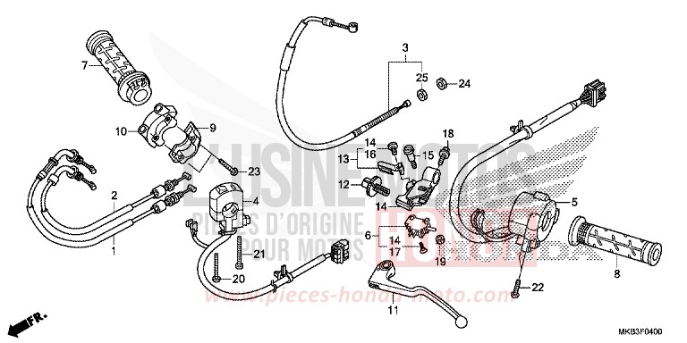 HANDLE LEVER/SWITCH/CABLE for CBR1000 ROSS WHITE (NH196) from 2016