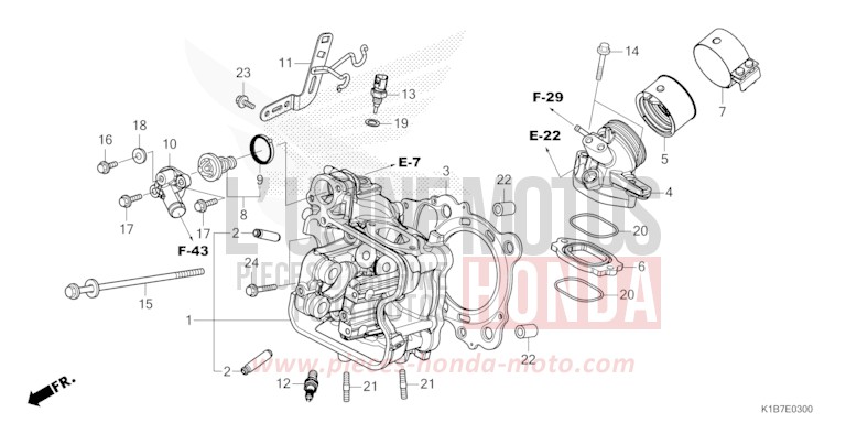 CYLINDER HEAD for NSS350A PEARL NIGHTSTAR BLACK (NHA84) from 2021