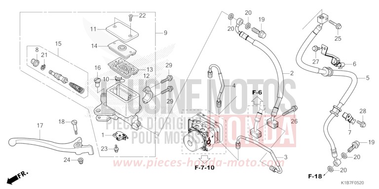 FRONT BRAKE MASTER CYLINDER for NSS350A MAT CYNOS GRAY METALLIC (NH312) from 2022