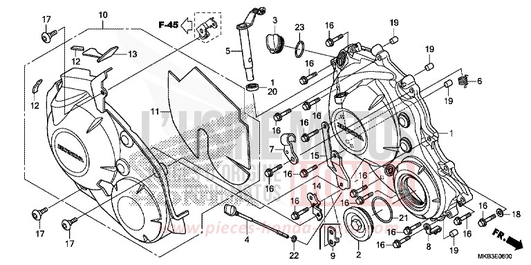 RIGHT CRANKCASE COVER for CBR1000 VIBRANT ORANGE (YR250X) from 2016