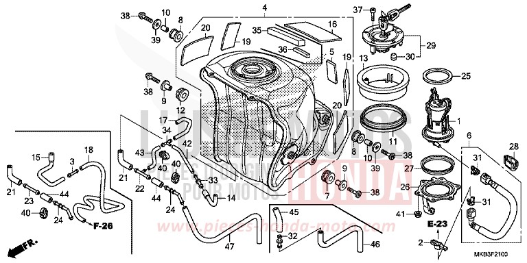 FUEL TANK/FUEL PUMP for CBR1000 GRAPHITE BLACK (NHB01) from 2016