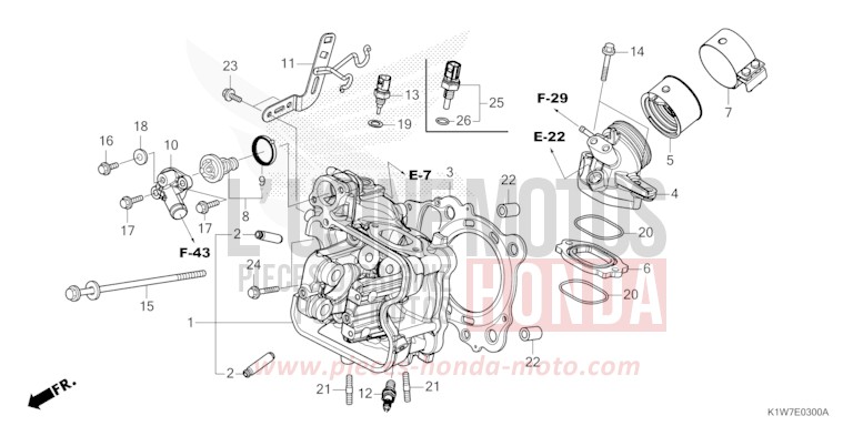CYLINDER HEAD for SH350A BLACK (NH1) from 2023