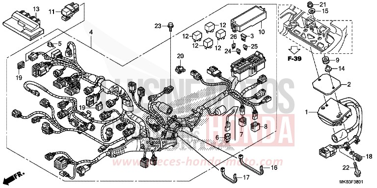 WIRE HARNESS (CBR1000RA/SA) for CBR1000 GRAPHITE BLACK (NHB01) from 2016