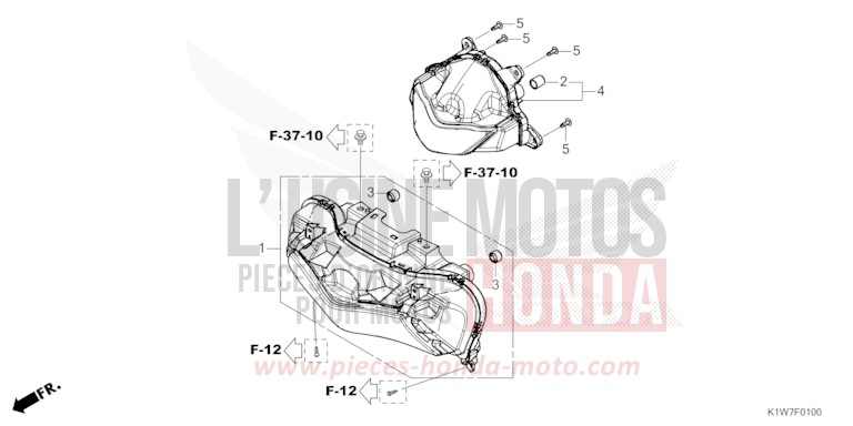 HEADLIGHT for SH350A NOIR (NH1) from 2023