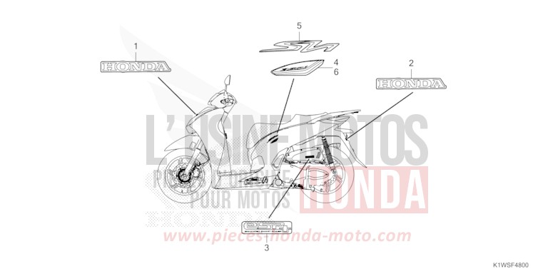 MARK/STRIPE for SH350i MAT LUSENT SILVER METALLIC (NHC09) from 2025