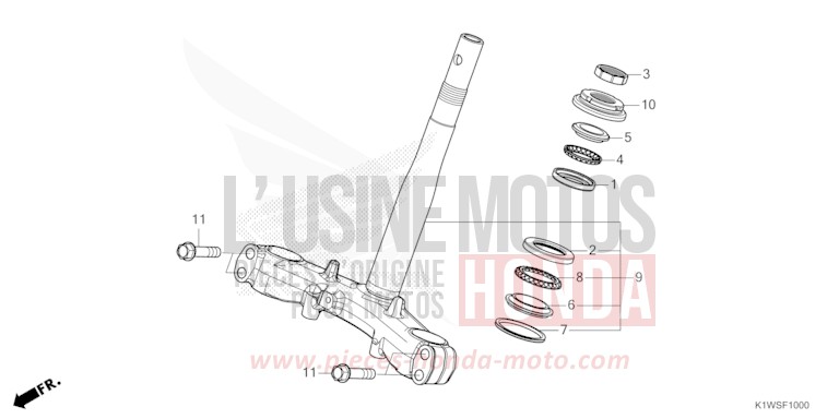 STEERING STEM for SH350A MAT LUSENT SILVER METALLIC (NHC09) from 2025