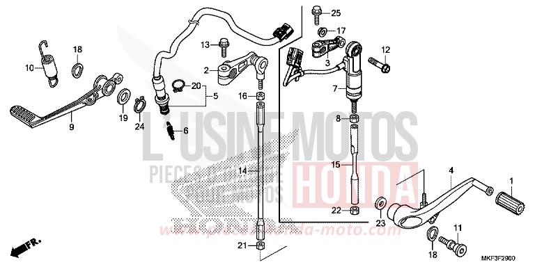 PEDAL for CBR1000 VICTORY RED (R334) from 2017