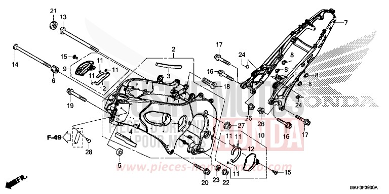 FRAME BODY for CBR1000 VICTORY RED (R334) from 2017