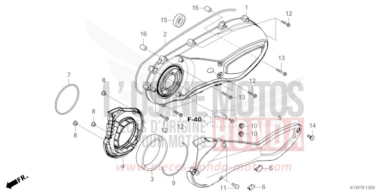 LEFT CRANKCASE COVER for SH350i MAT LUSENT SILVER METALLIC (NHC09) from 2023