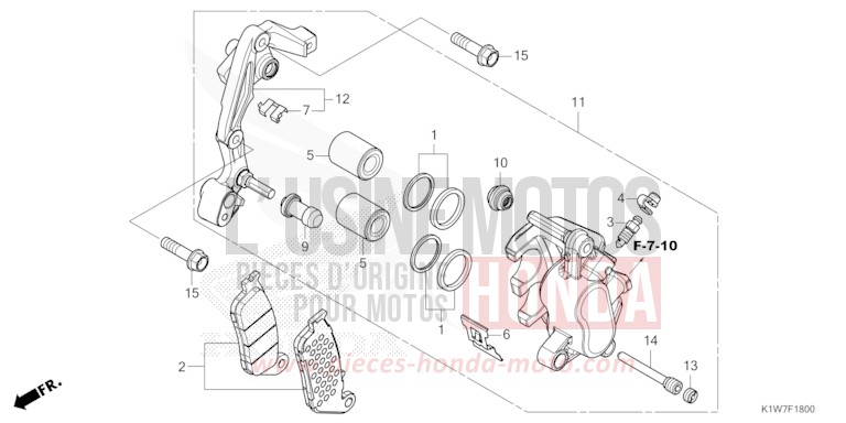 FRONT BRAKE CALIPER for SH350i MAT LUSENT SILVER METALLIC (NHC09) from 2023