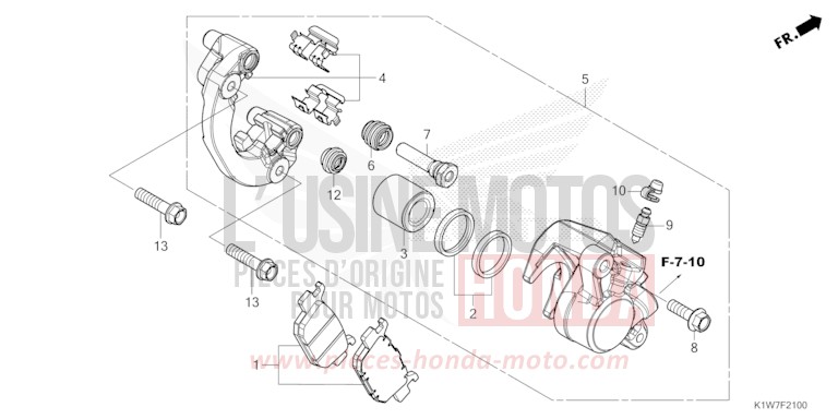 REAR BRAKE CALIPER for SH350i MAT LUSENT SILVER METALLIC (NHC09) from 2023