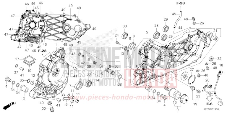 CRANKCASE for SH350i MAT LUSENT SILVER METALLIC (NHC09) from 2023