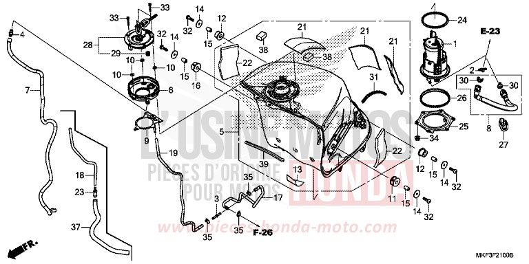 FUEL TANK/FUEL PUMP for CBR1000 MAT BALLISTIC BLACK METALLIC (NHA86) from 2017