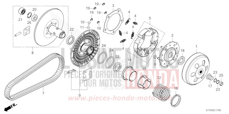 DRIVEN FACE for SH350i MAT ROCK GRAY (NHC70) from 2025