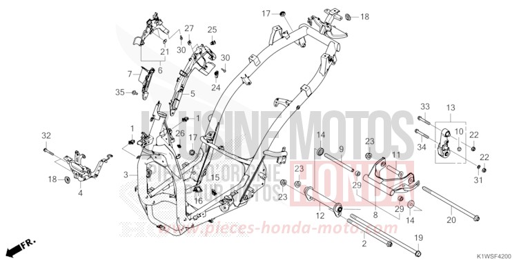 FRAME BODY for SH350i MAT ROCK GRAY (NHC70) from 2025