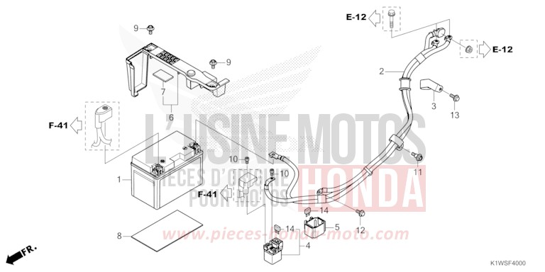 BATTERY for SH350i MAT PEARL DIASPRO RED (R414) from 2025
