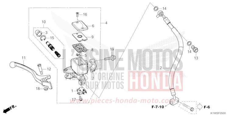 FRONT BRAKE MASTER CYLINDER for SH350i MAT ROCK GRAY (NHC70) from 2025
