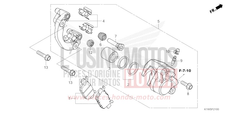 REAR BRAKE CALIPER for SH350i MAT ROCK GRAY (NHC70) from 2025