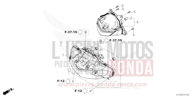 HEADLIGHT for SH350i MAT PEARL DIASPRO RED (R414) from 2025