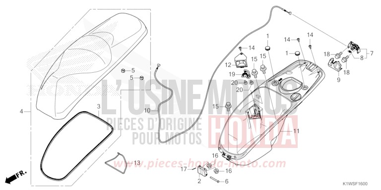 LUGGAGE BOX/SEAT for SH350i MAT PEARL DIASPRO RED (R414) from 2025