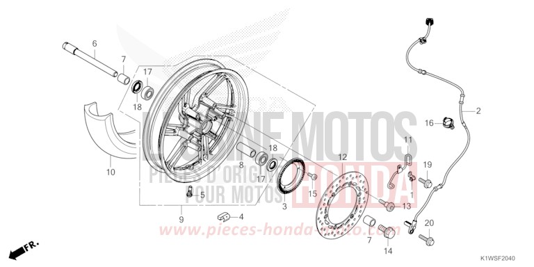 FRONT WHEEL for SH350i MAT PEARL DIASPRO RED (R414) from 2025
