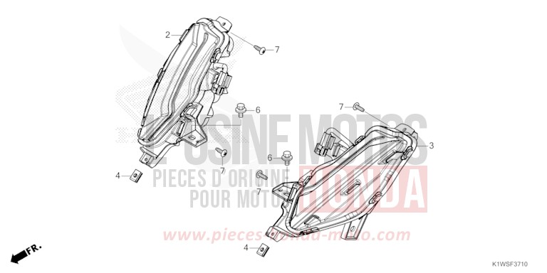 FRONT WINKER for SH350i MAT PEARL DIASPRO RED (R414) from 2025