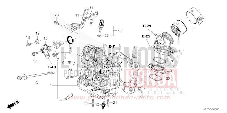 CYLINDER HEAD for SH350i MAT ROCK GRAY (NHC70) from 2025