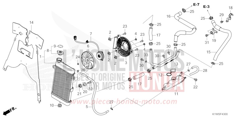 RADIATOR for SH350i MAT ROCK GRAY (NHC70) from 2025
