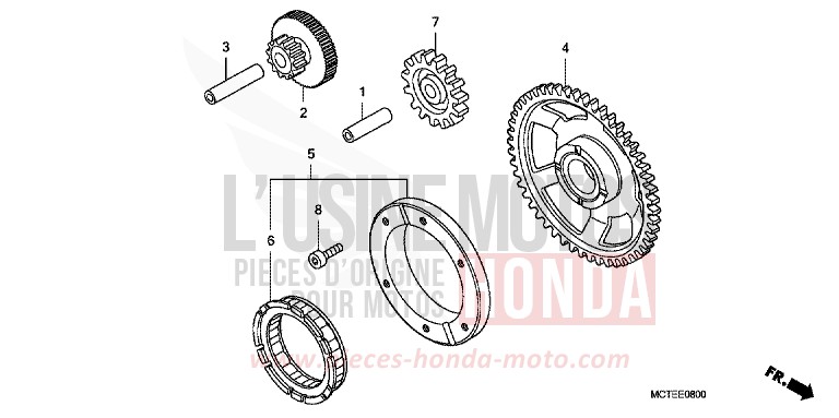 STARTING CLUTCH for SW-T400 CYBER SILVER METALLIC (NHA43) from 2006