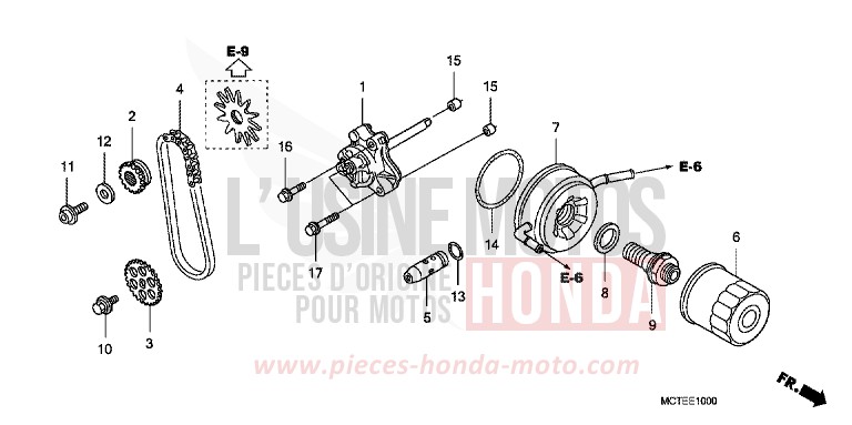 OIL PUMP for SW-T400 CYBER SILVER METALLIC (NHA43) from 2006