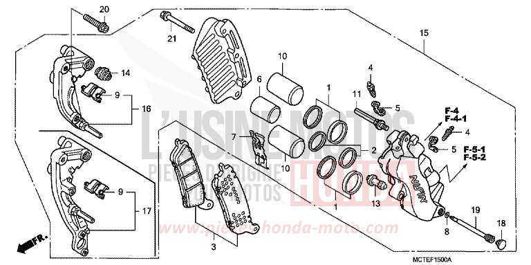 FRONT BRAKE CALIPER for SW-T400 DEGITAL SILVER METALLIC (NHA30) from 2007
