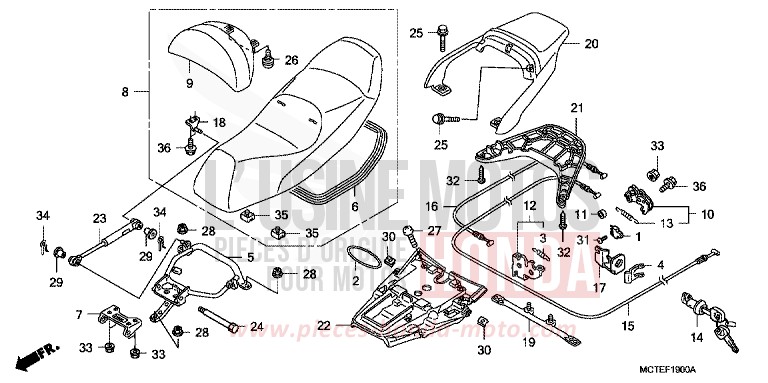 SEAT for SW-T400 DEGITAL SILVER METALLIC (NHA30) from 2007