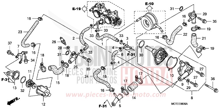 WATER PUMP for SW-T400 DELTA BLUE METALLIC (PB358) from 2007