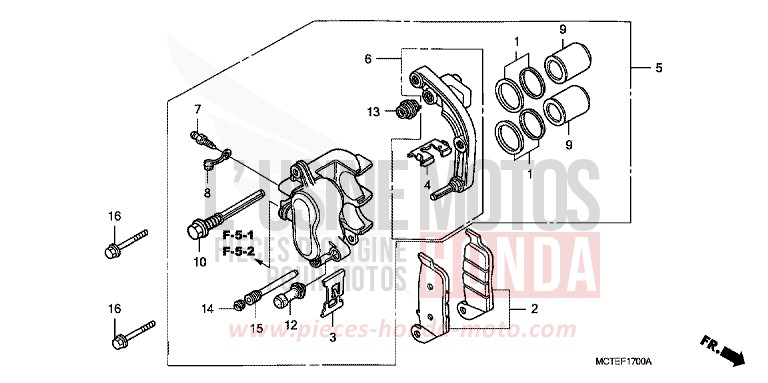 REAR BRAKE CALIPER for SW-T400 DELTA BLUE METALLIC (PB358) from 2007