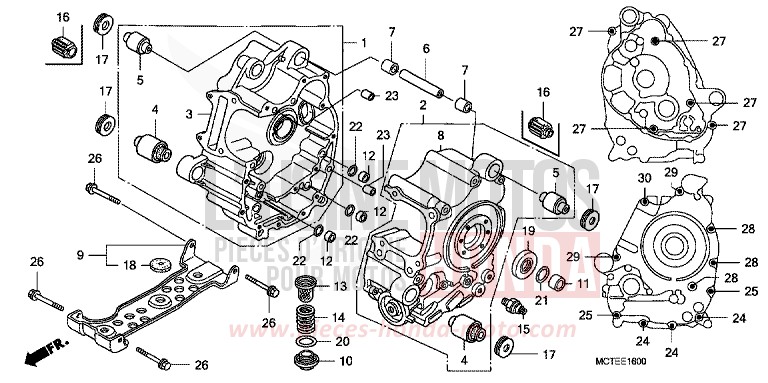 CRANKCASE for SW-T400 PURE BLACK (NH237) from 2007