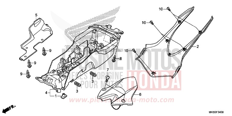 REAR FENDER (CBR1000RR/S) for CBR1000 ROSS WHITE (NH196) from 2015