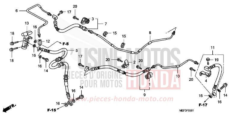 REAR BRAKE PIPE (FJS400D8) for SW-T400 HEAVY GRAY METALLIC-U (NH194) from 2008