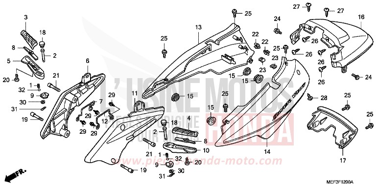 BODY COVER (FJS400D8) for SW-T400 HEAVY GRAY METALLIC-U (NH194) from 2008