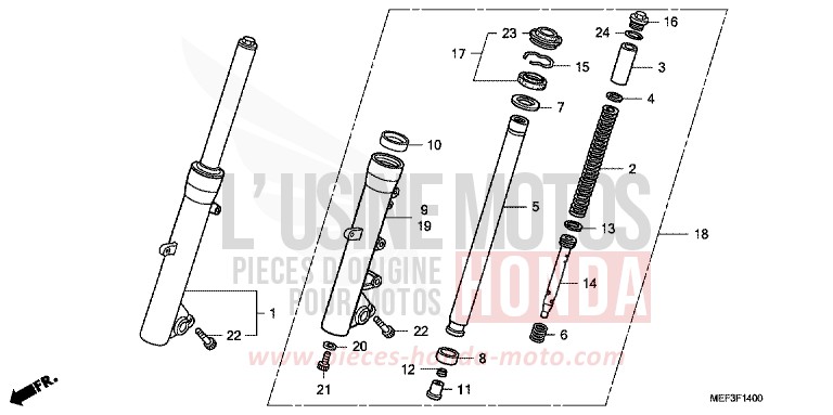 FRONT FORK for SW-T400 HEAVY GRAY METALLIC-U (NH194) from 2008