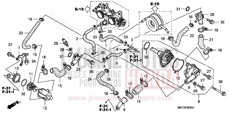 WATER PUMP for SW-T400 SEAL SILVER METALLIC (NHA14) from 2008