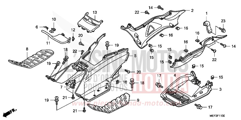 FLOOR STEP/UNDER COVER (FJS400D8) for SW-T400 SEAL SILVER METALLIC (NHA14) from 2008
