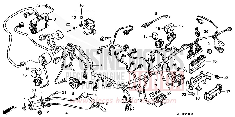 WIRE HARNESS (FJS400D8) for SW-T400 SEAL SILVER METALLIC (NHA14) from 2008