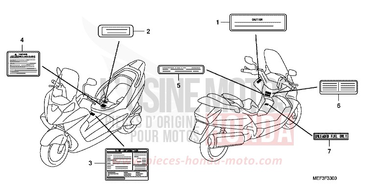 CAUTION LABEL (FJS400D8) for SW-T400 SEAL SILVER METALLIC (NHA14) from 2008