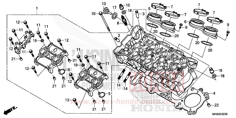 CYLINDER HEAD for CBR1000 VIBRANT ORANGE (YR250X) from 2015