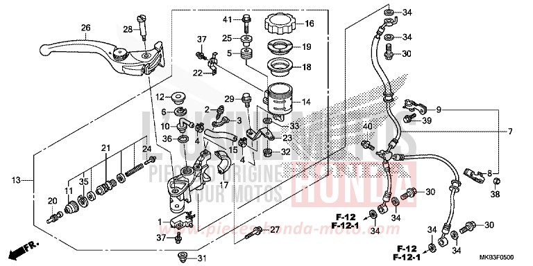 FRONT BRAKE MASTER CYLINDER (CBR1000RR/S) for CBR1000 VIBRANT ORANGE (YR250X) from 2015