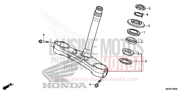 STEERING STEM for CBR1000 VIBRANT ORANGE (YR250X) from 2015