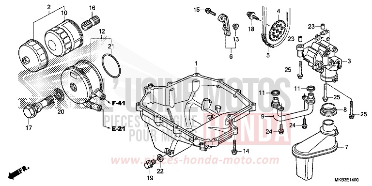 OIL PAN/OIL PUMP for CBR1000 ROSS WHITE (NH196) from 2016