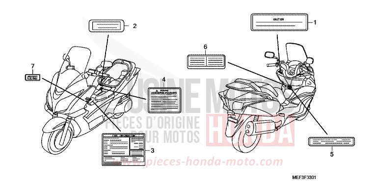 ETICHETTA DI AVVERTIMENTO (FJS400D9/FJS400A) (1) per SW-T400 CANDY GRACEFUL RED-U (R151) del 2009