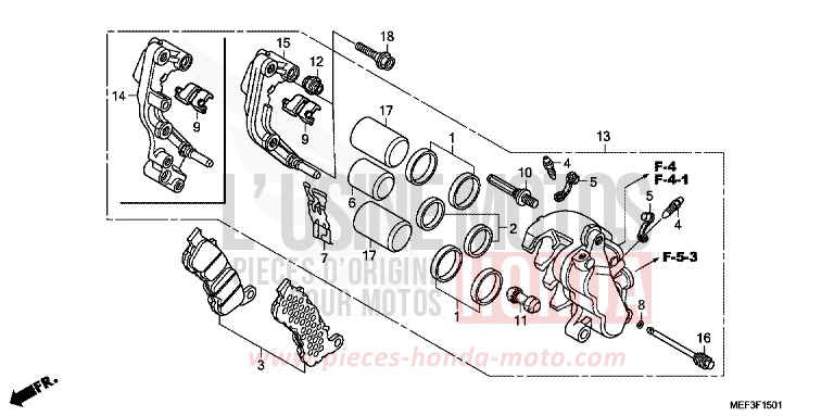 FRONT BRAKE CALIPER (FJS400D9/FJS400A) for SW-T400 PEARL COSMIC BLACK (NHA64) from 2009